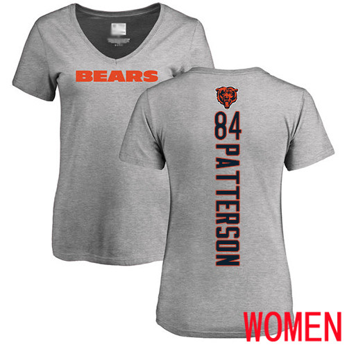 Chicago Bears Ash Women Cordarrelle Patterson Backer V-Neck NFL Football #84 T Shirt